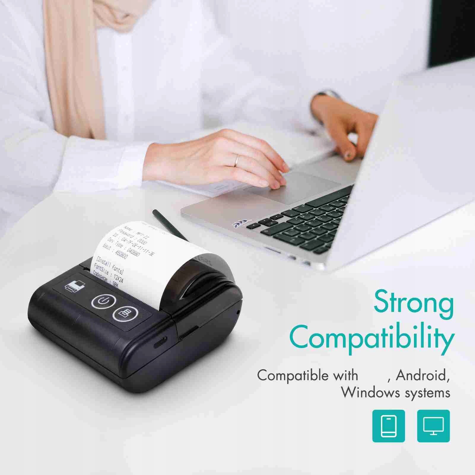 Portable Mini Thermal Receipt Printer USB BT Connection 2 Inch Bezpr