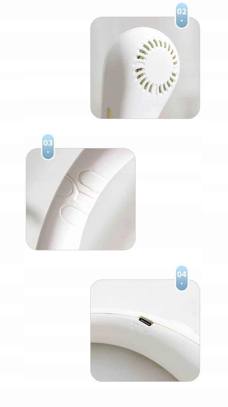Portable Neck Fan, Personal Air Supply, USB, 3/5 Speed Functions none