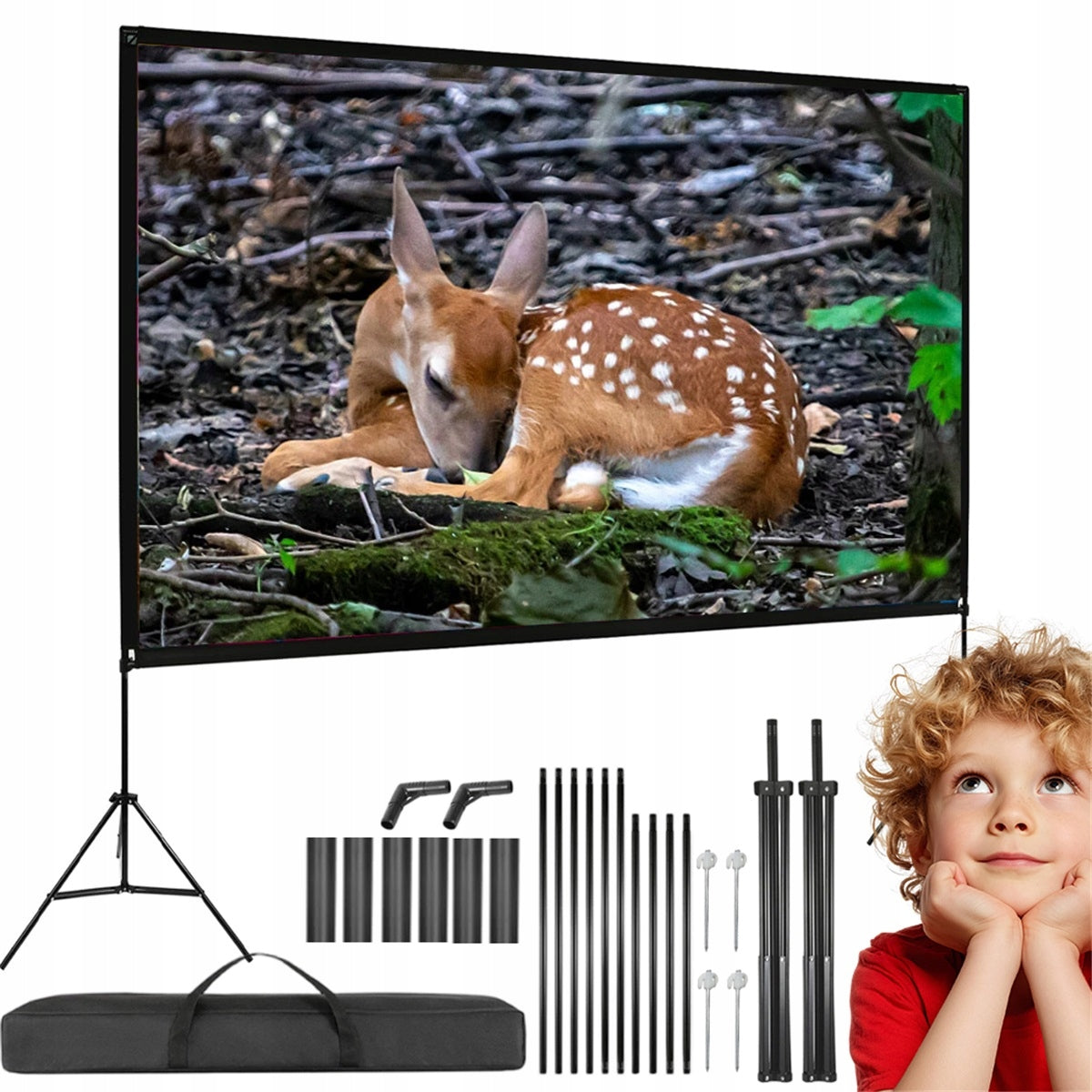 Portable On Tripod 16:9 Screen On Tripod Projection Screen 219x129cm