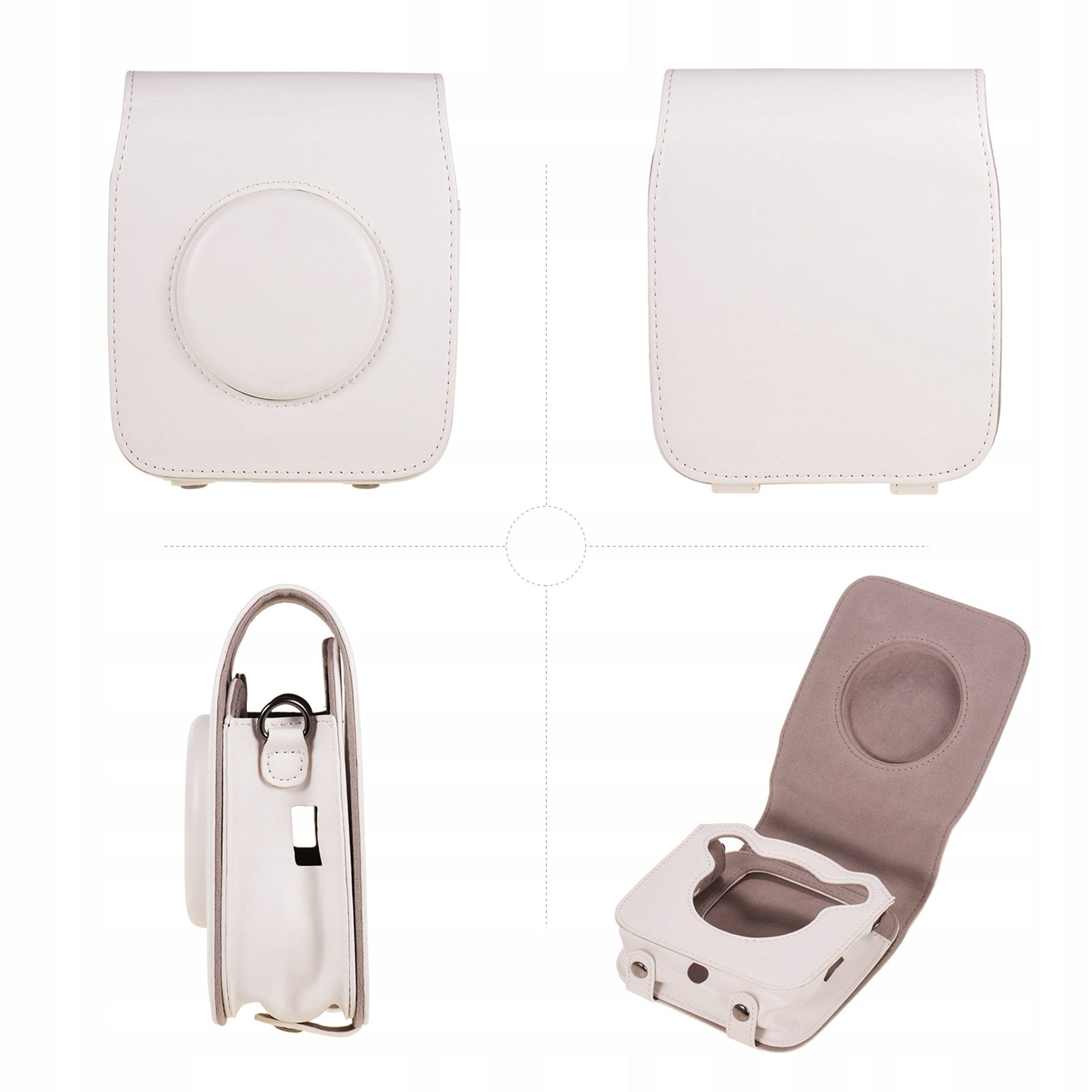 Portable PU Leather Camera Bag with Shoulder Strap Compatible 6W