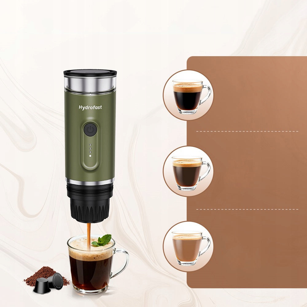 Portable Pressure Coffee Maker 15Bar 2W1 7800mAh Hydrofast PO-100 Manufacturer code Ekspres ciśnieniowy PO-100