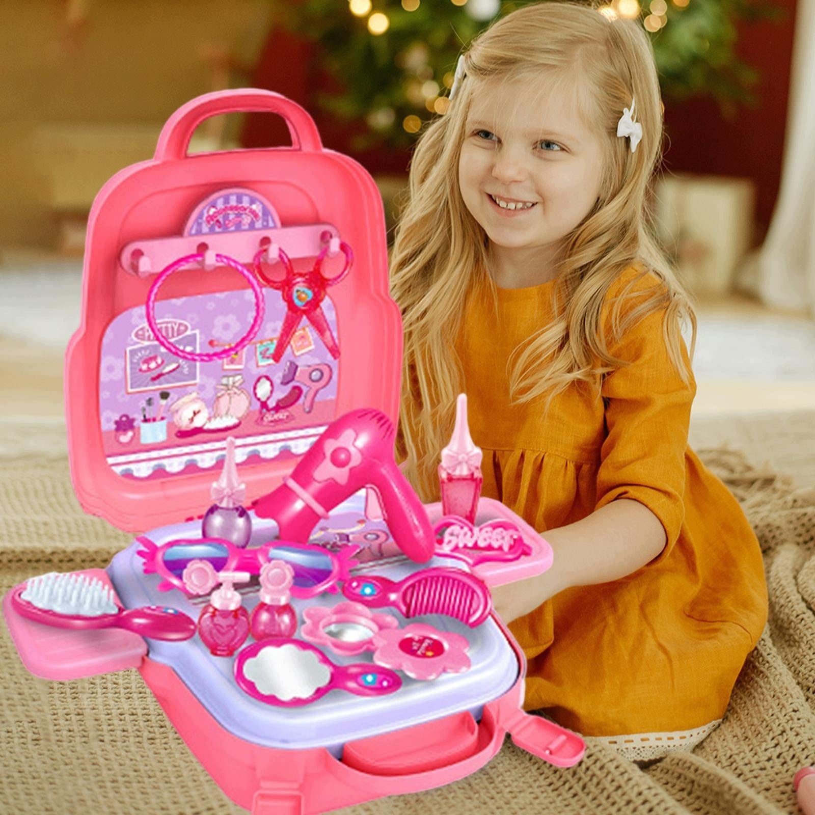 Portable Pretend Play Set Montessori Fine Motor Skill Sensory for Makeup