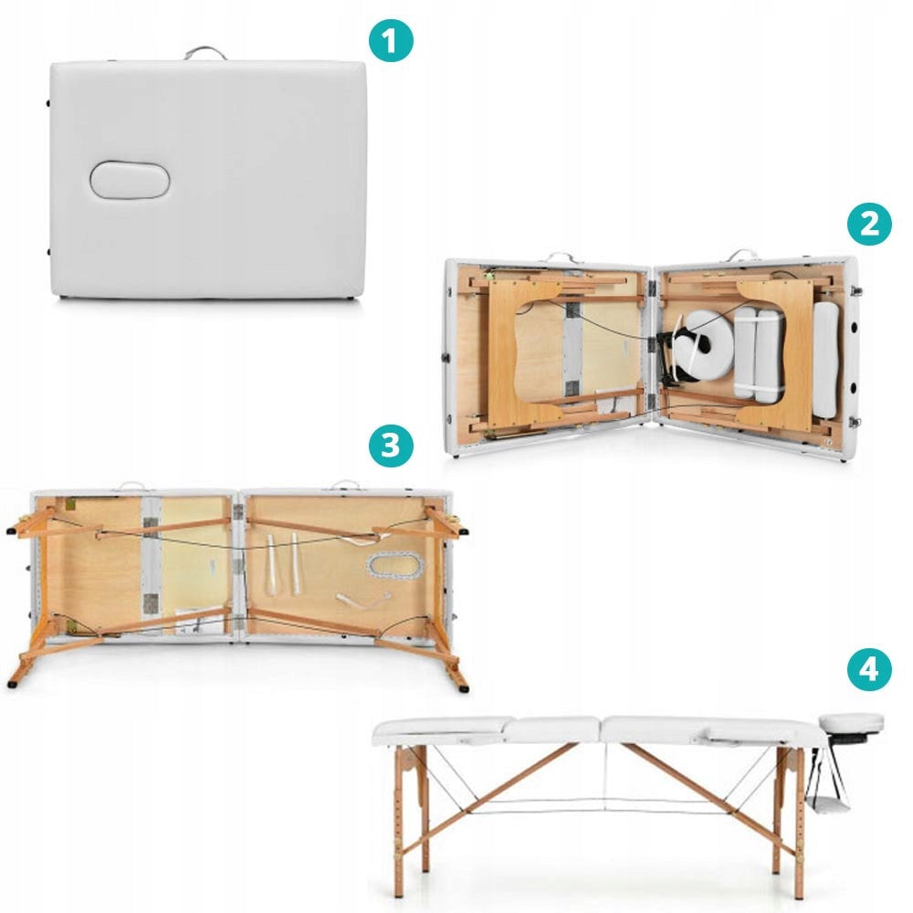 Portable Professional Massage Bed 3-Segment Adjustable Headrest Manufacturer code HOP1000722
