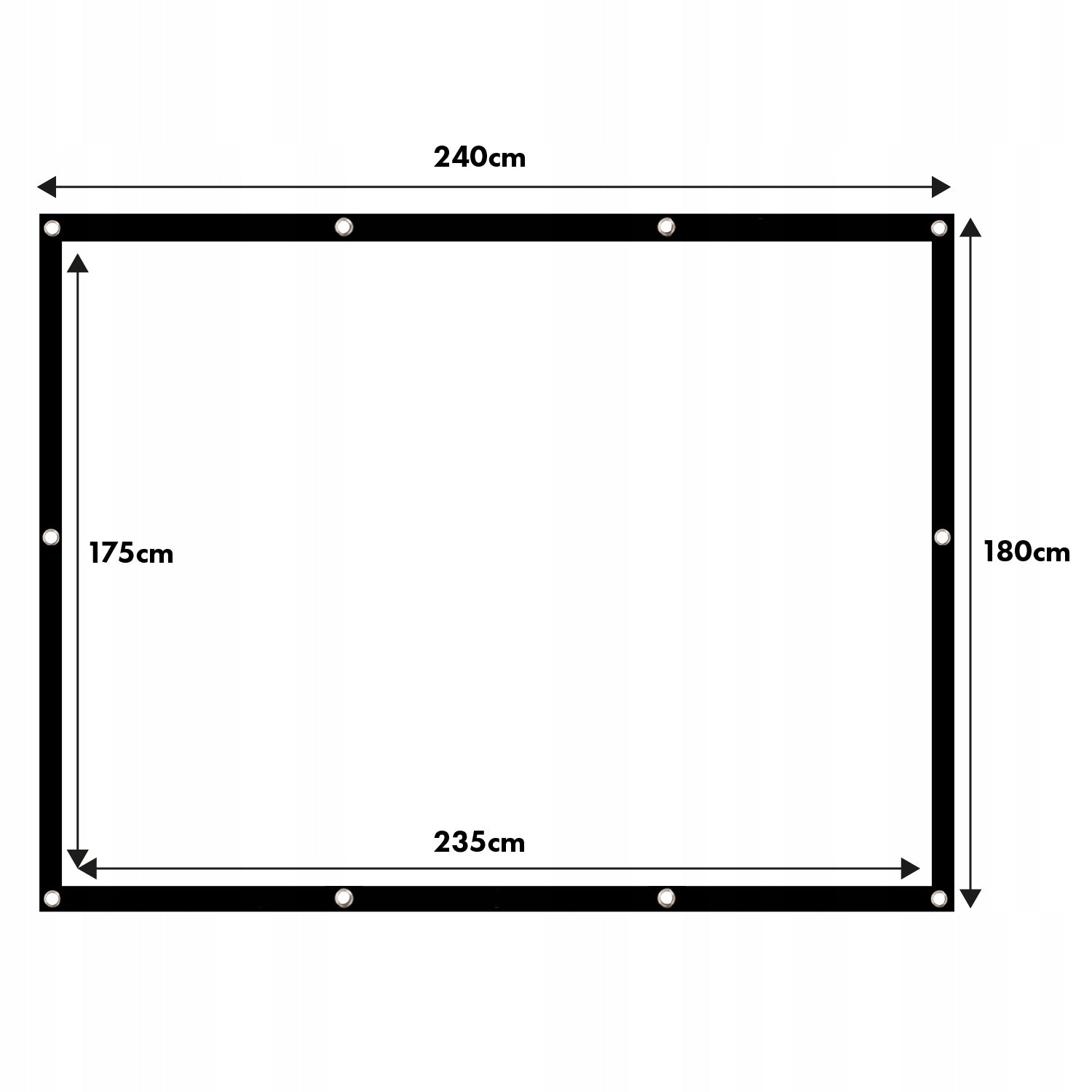 Portable Projection Screen 120 Inch 4:3 240x180cm Easy Assembly Manufacturer code MC-169