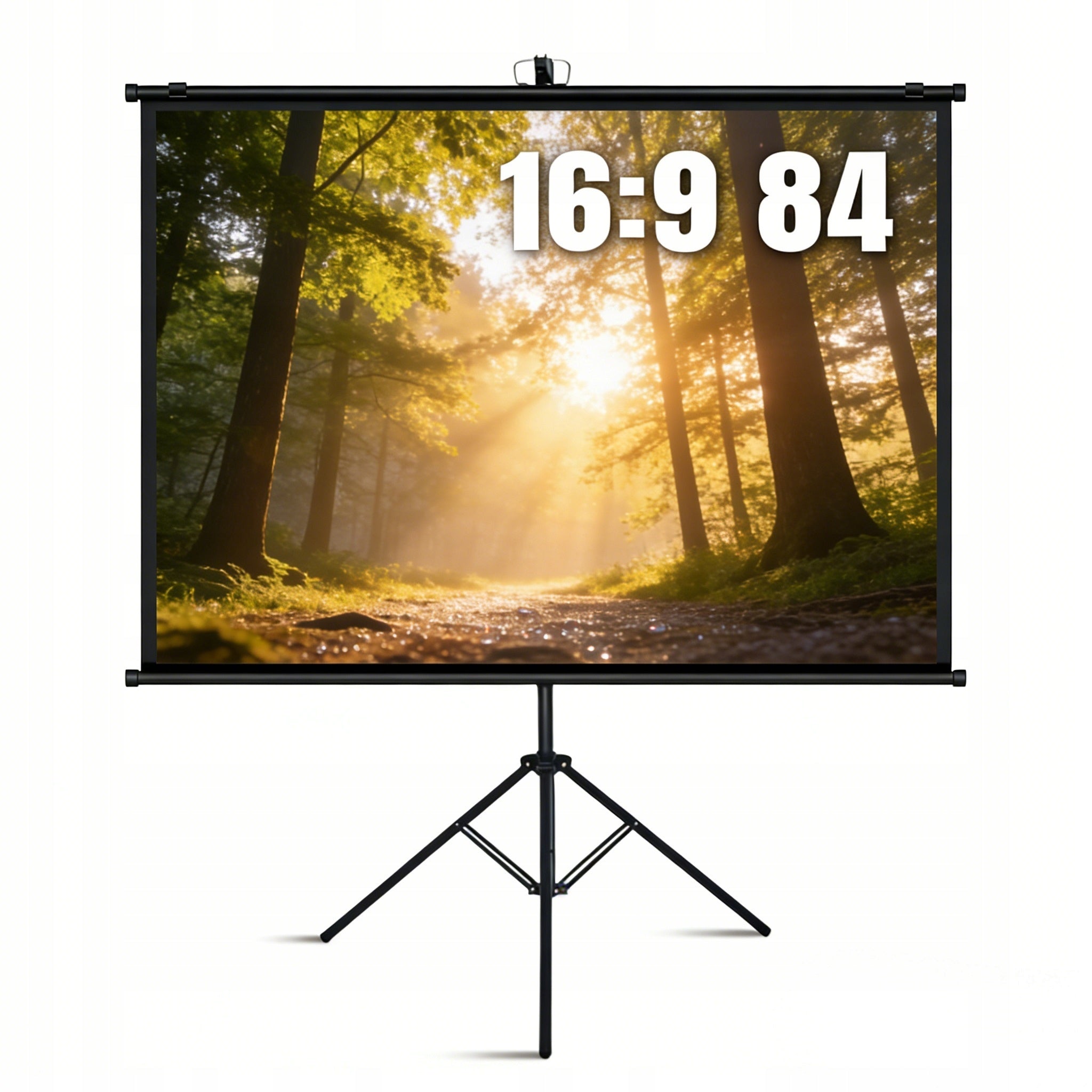 Portable Projection Screen 84 Inch Retractable 16:9 FULL HD 4K +FREEBIE Tripod