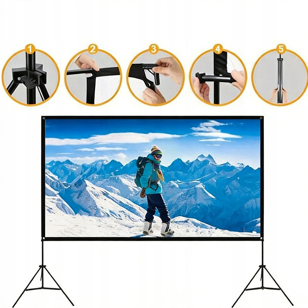 Portable Projection Screen For Outdoor Use 100 Cali 16:9 With Stand Model Ekran Projektora 100 "