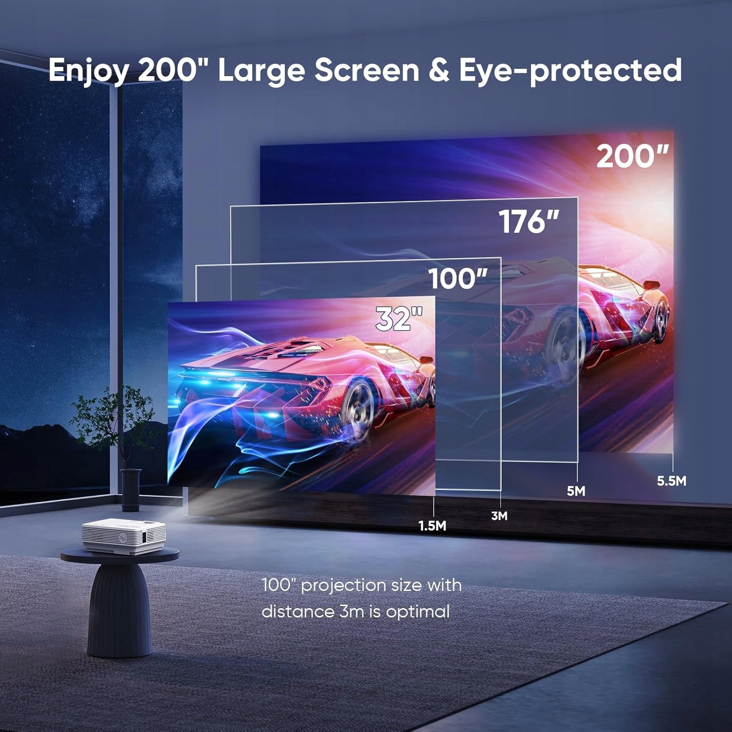 Portable Projector 5G WiFi Bluetooth Smart Home Theater HDMI Brand no brand
