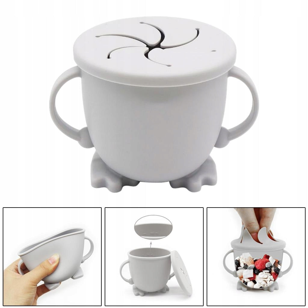 Portable Silica Gel Snack with Lid Snack Container Storage Bowl Light Gray Product weight with unit packaging 0.098 kg