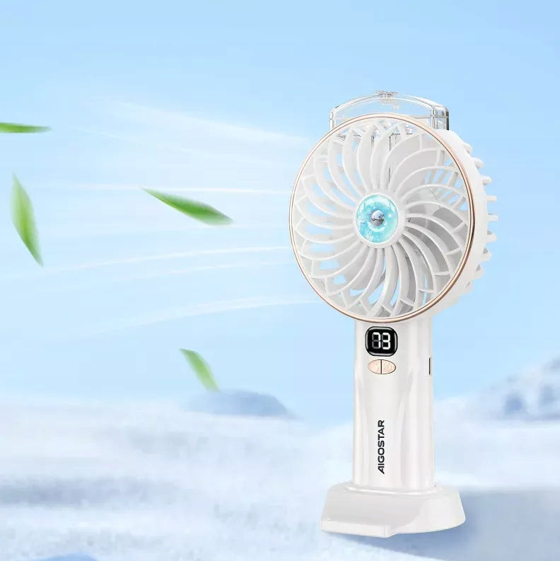 Portable Table Fan with Mist Powerful 4000r/min 5 Gears 3 Blades Packaging status original