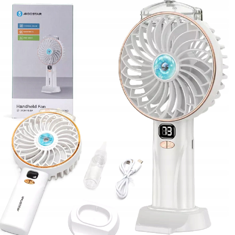 Portable Table Fan with Mist Powerful 4000r/min 5 Gears 3 Blades
