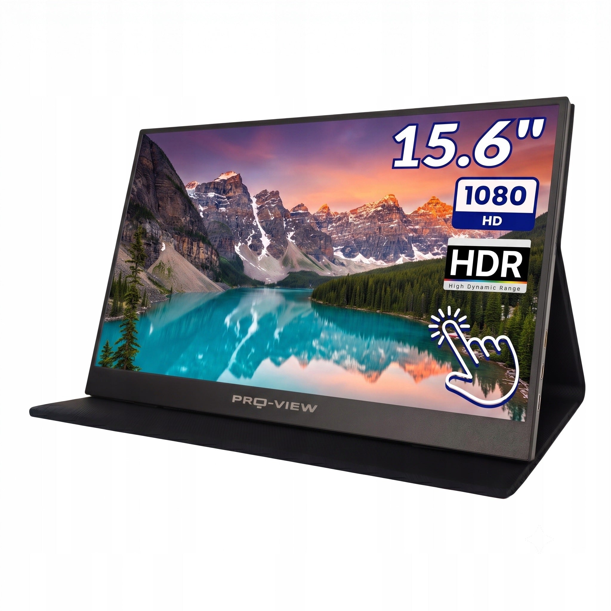 Portable Touch Monitor 15.6" Pro-View, Case, IPS VESA USB-C For Laptop