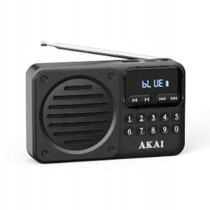 Portable Tourist Radio AKAI Black Retro Battery Kitchen AM FM Brand Akai