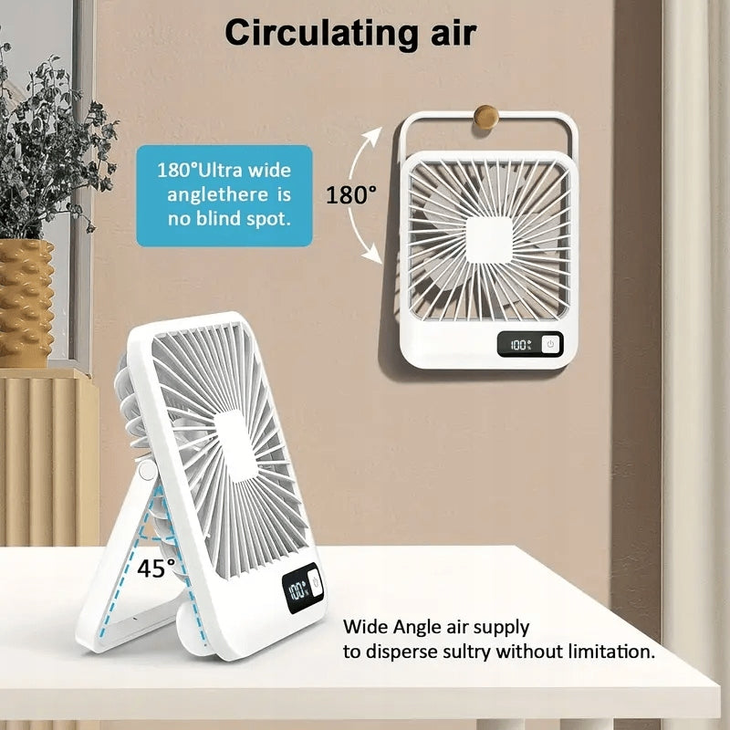 Portable USB Fan with 1200mAh Ideal for Office, Home and Travel Dominant color clear