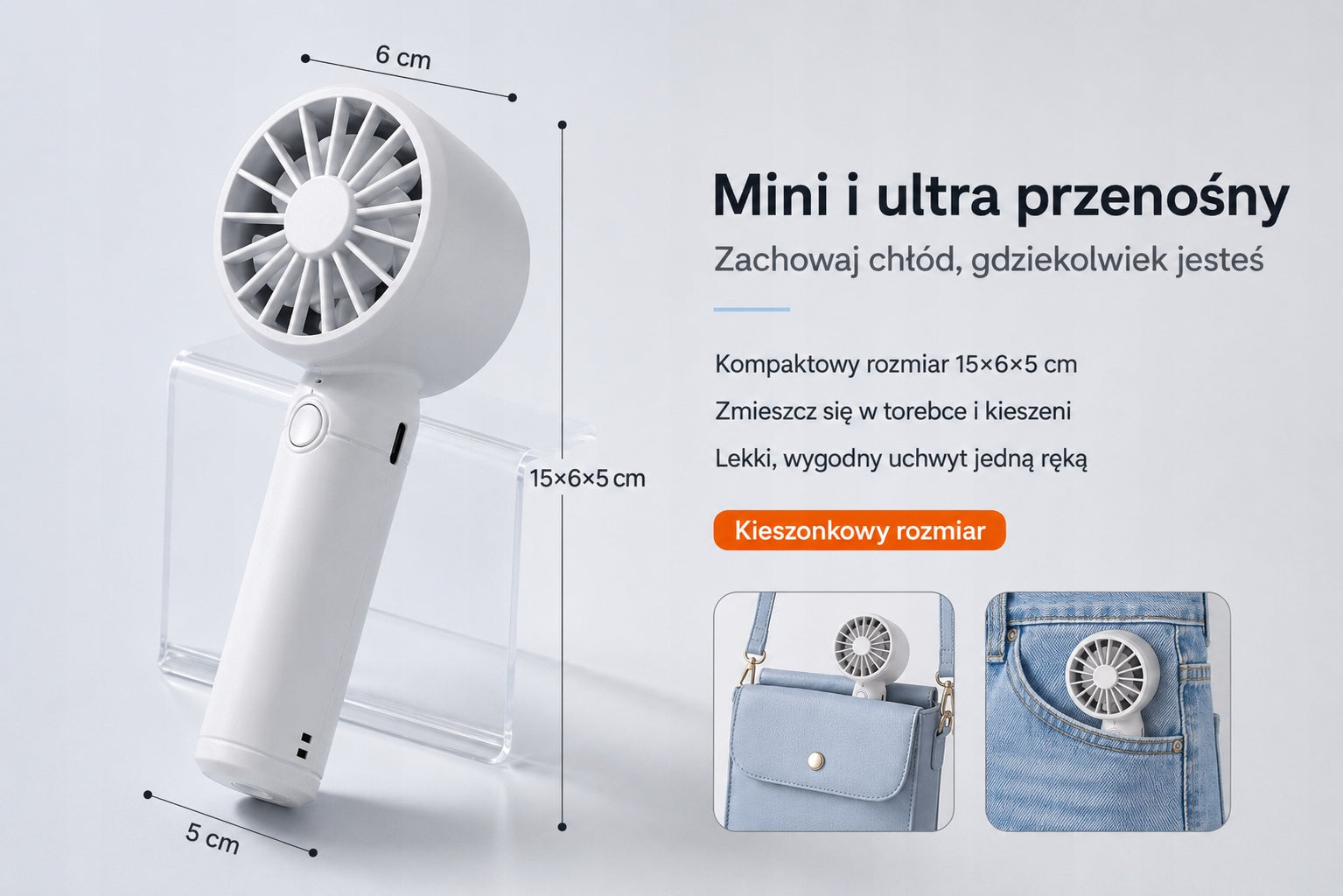 Portable USB Handheld Fan Manufacturer code MINI WENTYLATOR