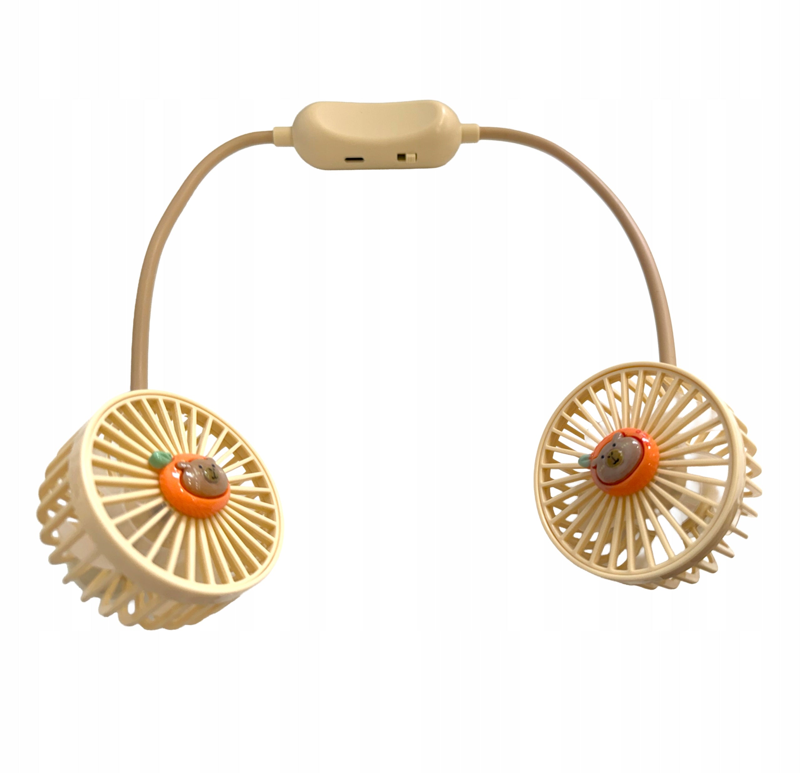 Portable USB Neck Fan, Cute Windmill with 2 Speeds