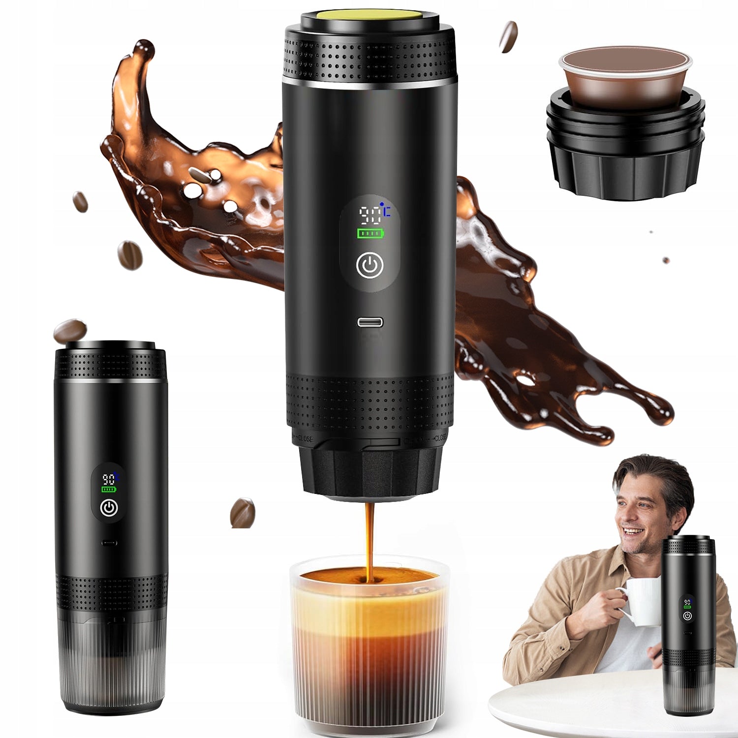 Portable Wireless Coffee Maker 7500mah For Travel Strong