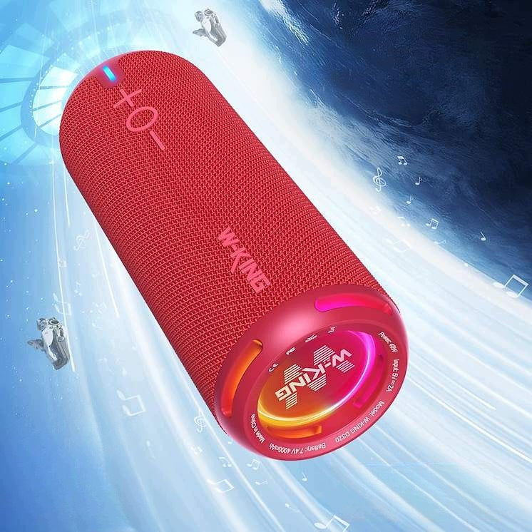 Portable Wireless Speaker W-King D320 40W IP67 RGB TWS red Packaging status original