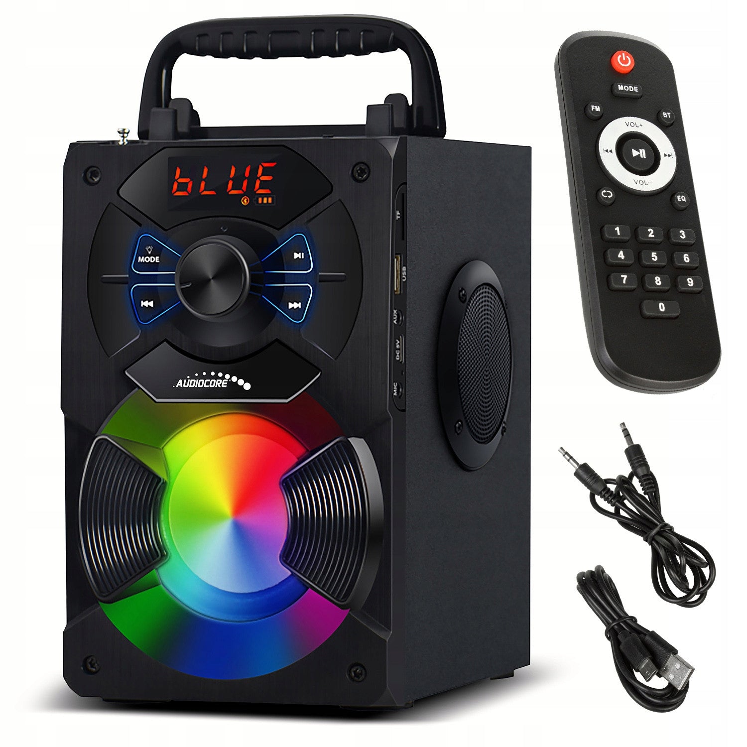 Portable bluetooth speaker Audiocore radio SD/MMC AUX USB remote control AC730