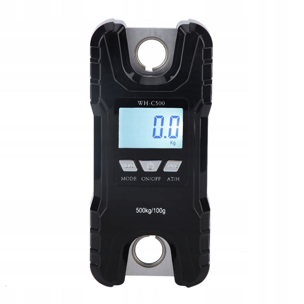 Portable digital electronic hanging scale weighing 500 kg, hook up to 25