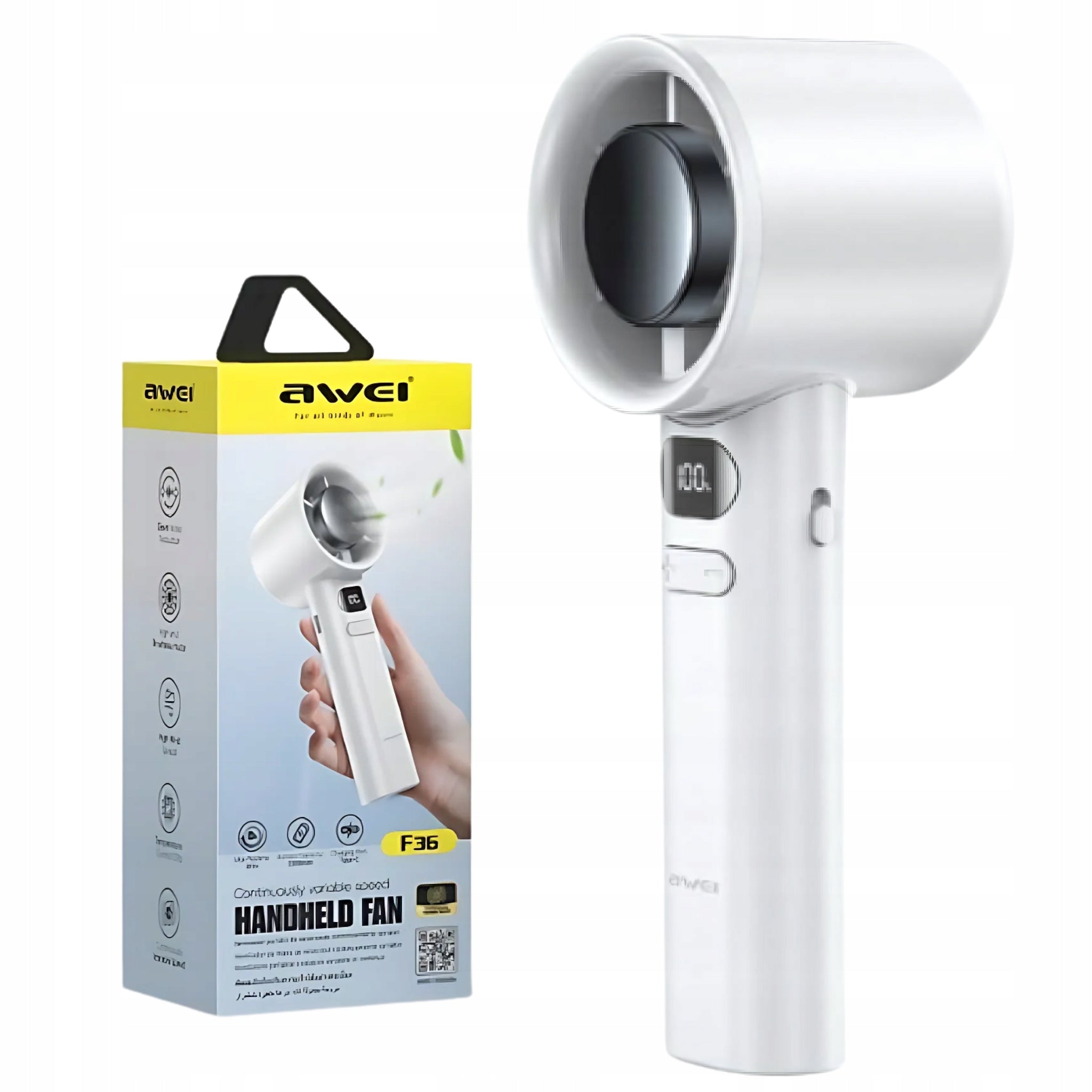 Portable fan AWEI F36 2200mAh mini travel handheld fan Manufacturer code 6954284020008