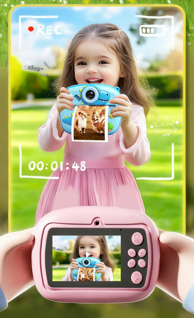 Portable instant camera for kids, color photos64GB +Game Manufacturer code sibairui