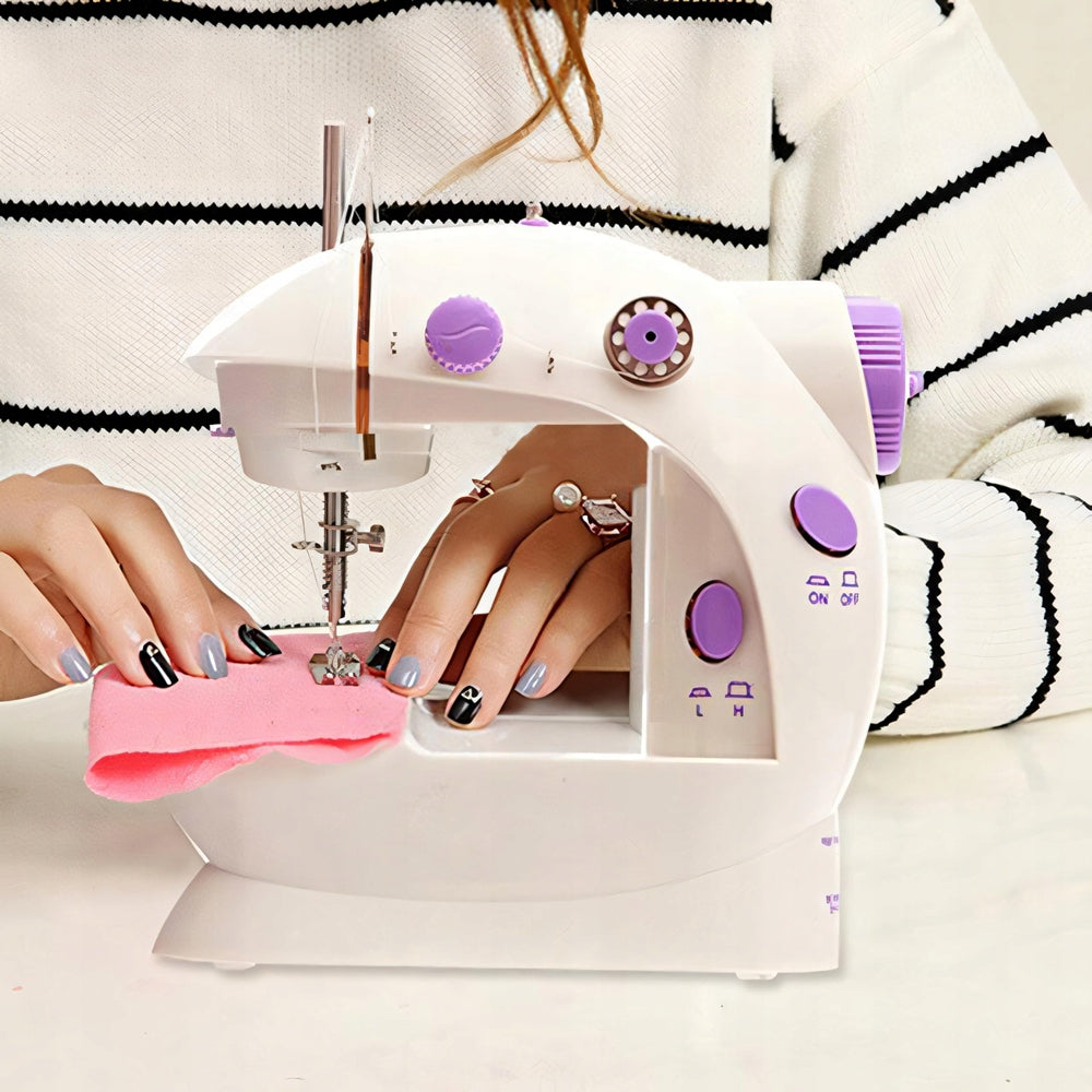 Portable mini sewing machine with pedal and 2 speed machine Model SM-202A