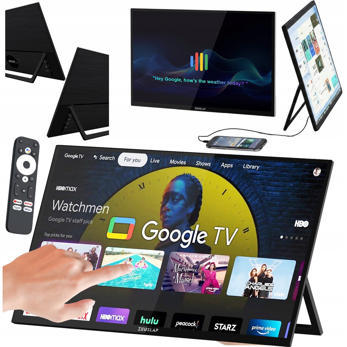 Portable monitor FOR PHONE LAPTOP TOUCH 18,5" GOOGLE TV ZEUSLAP NORTON Packaging status original