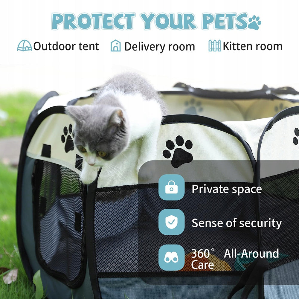 Portable pet fence, Dog Playpen Foldable Pet Exercise Pen Tents 91x91x58cm Kind playpen