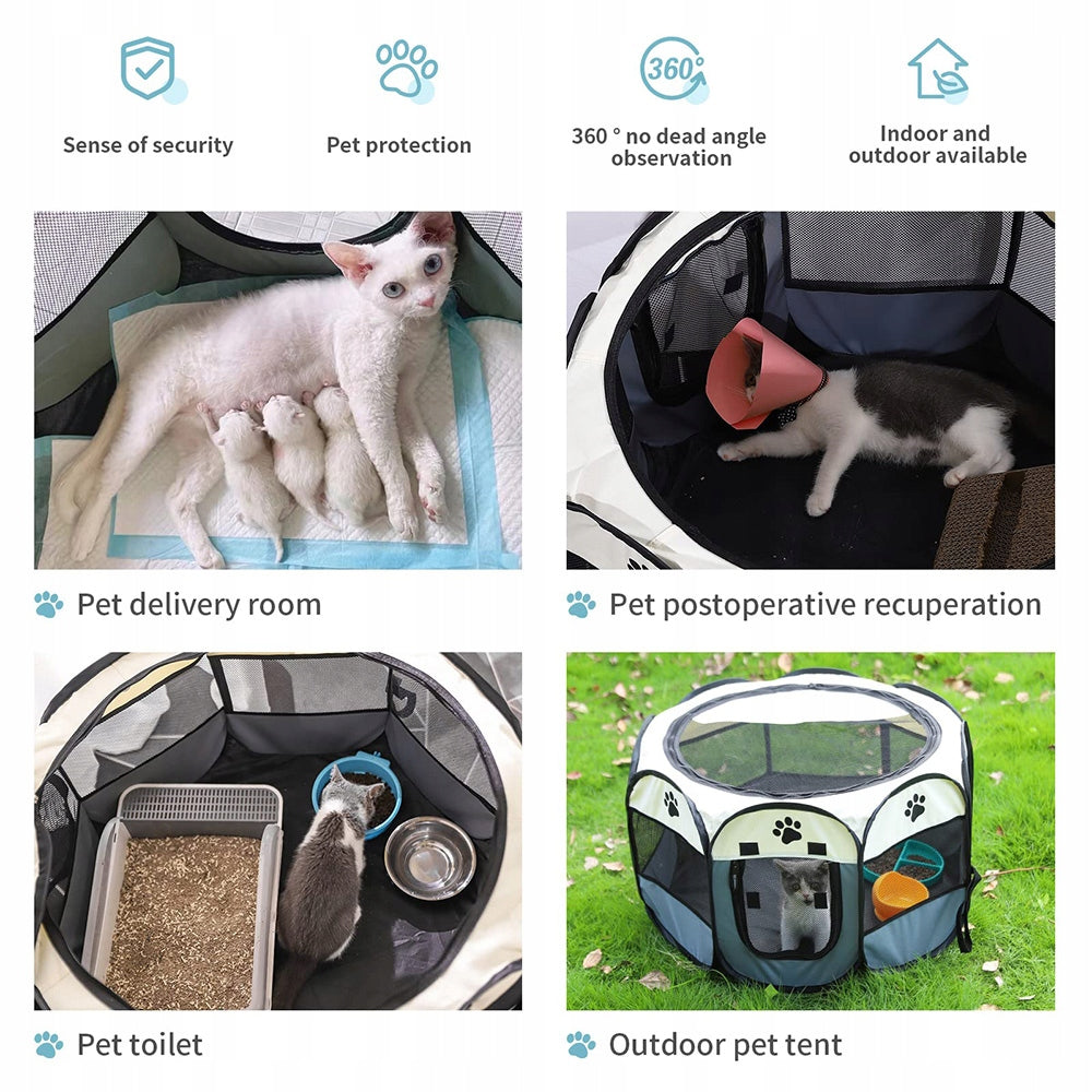 Portable pet fence, Dog Playpen Foldable Pet Exercise Pen Tents 91x91x58cm Packaging status original