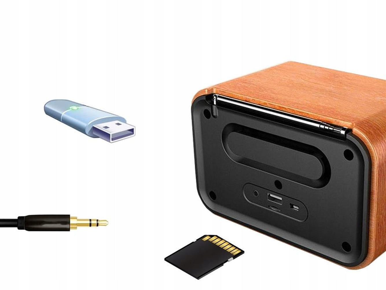 Portable rechargeable 2000mAh bluetooth FM radio USB AUX Brand Verk Group