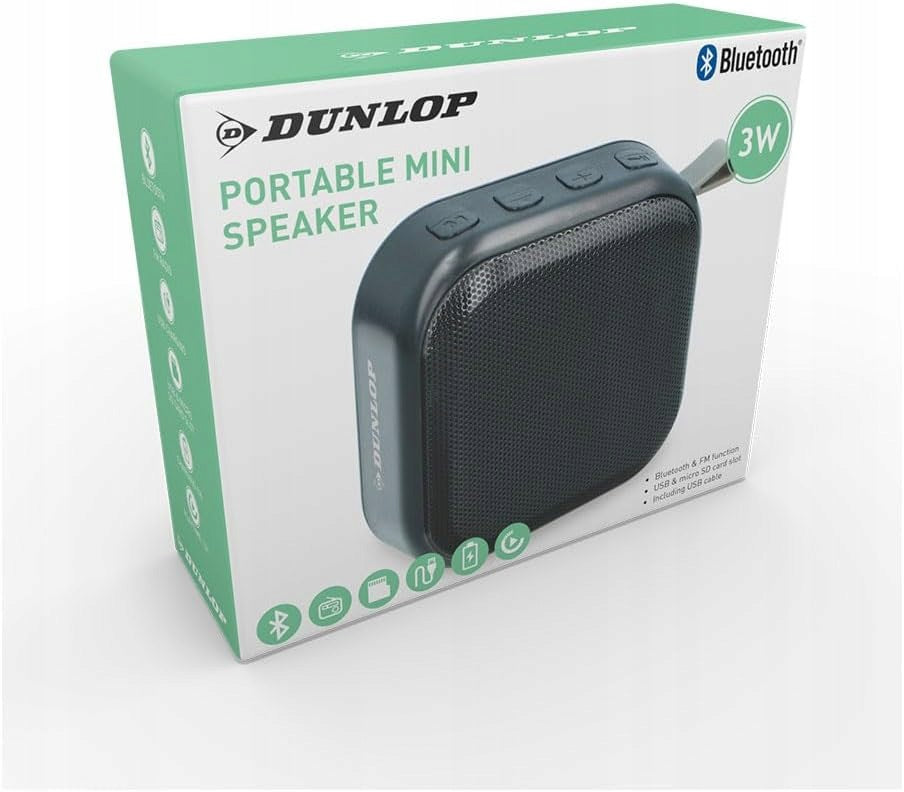 Portable speaker Dunlop Bluetooth black 3 W wireless small light Manufacturer code 8711252184920