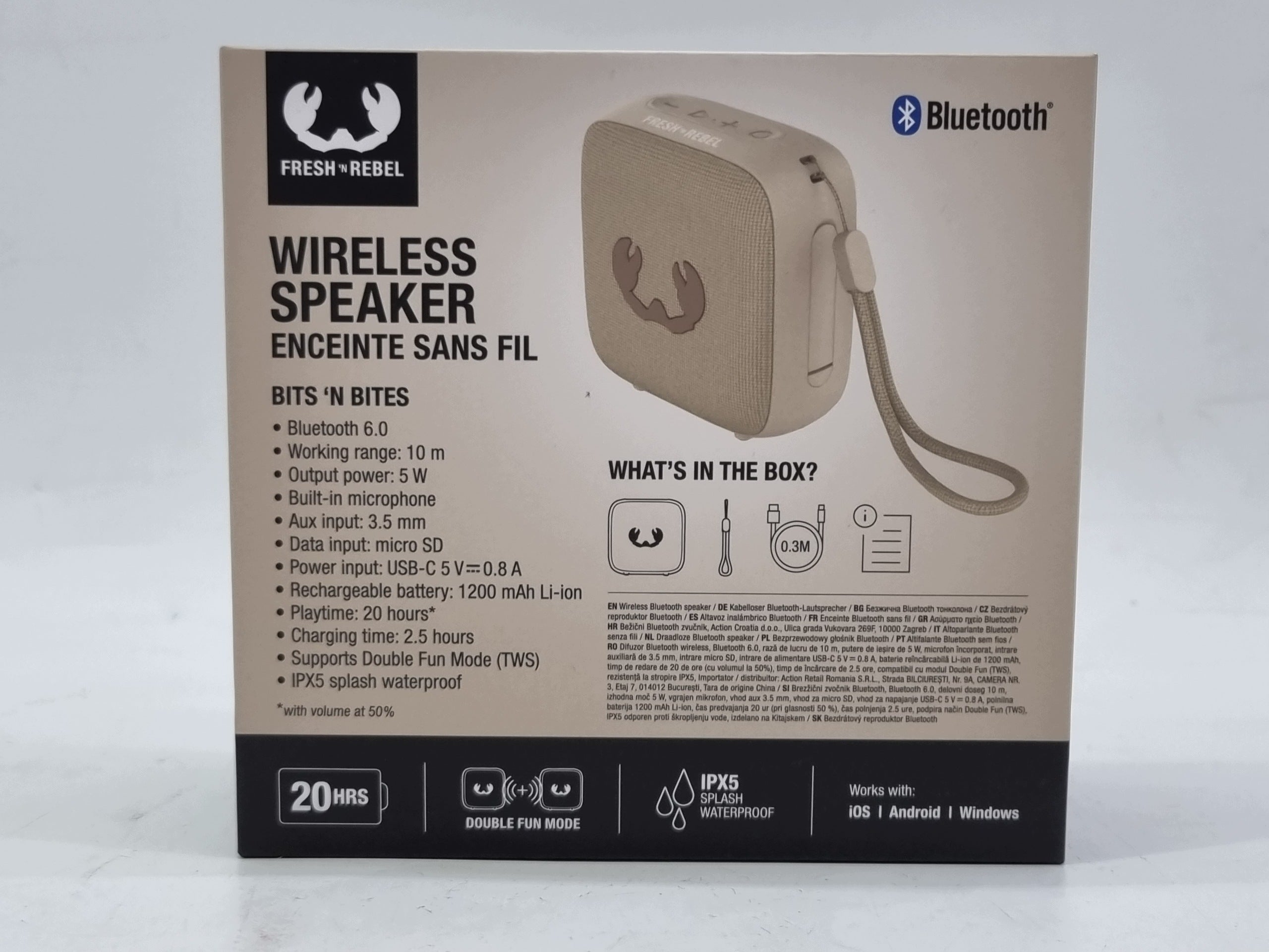 Portable speaker Fresh 'n Rebel (TWS) brown 5 W Manufacturer code 05488