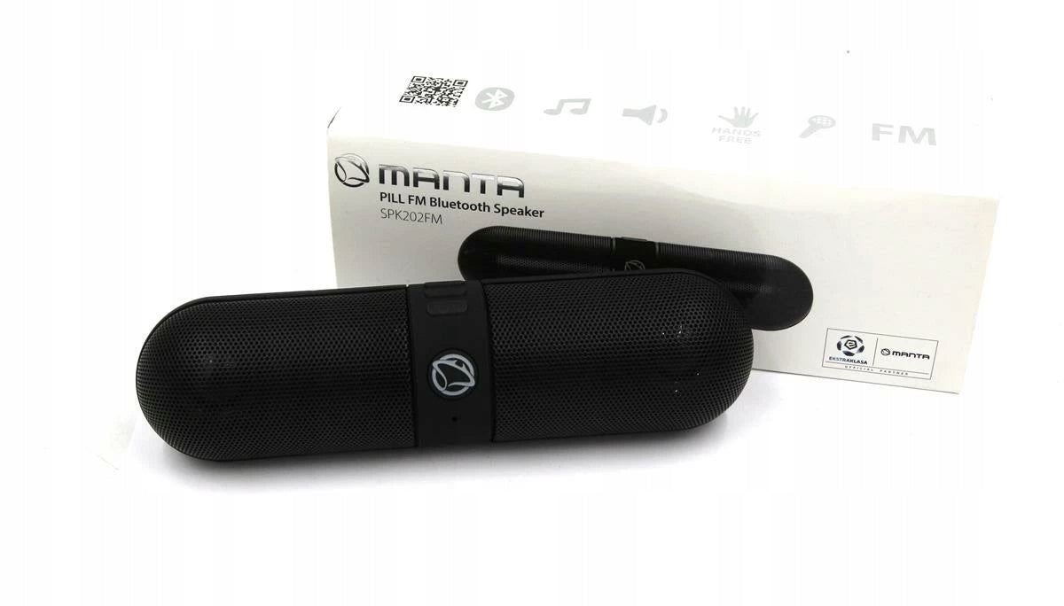 Portable speaker Manta SPK202FM Pill FM black 3 W Manufacturer code SPK202FM