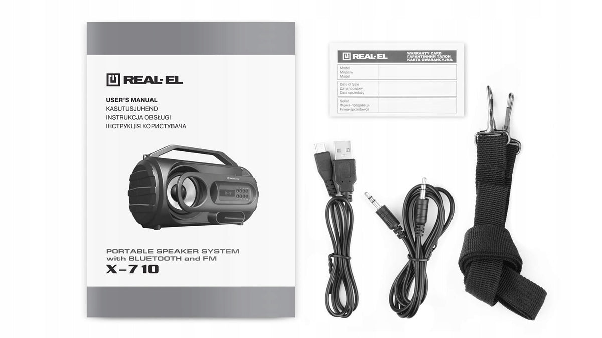 Portable speaker X-710 black 10W BT FM USB SD Brand REAL-EL