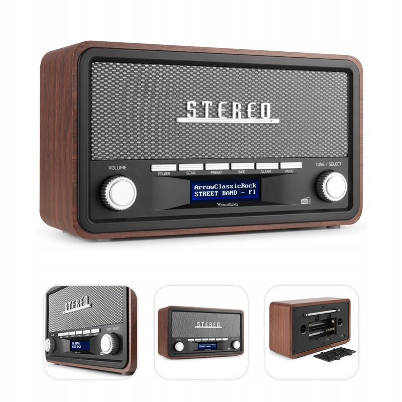 Portable stereo radio with alarm clock DAB+ FM- 50W