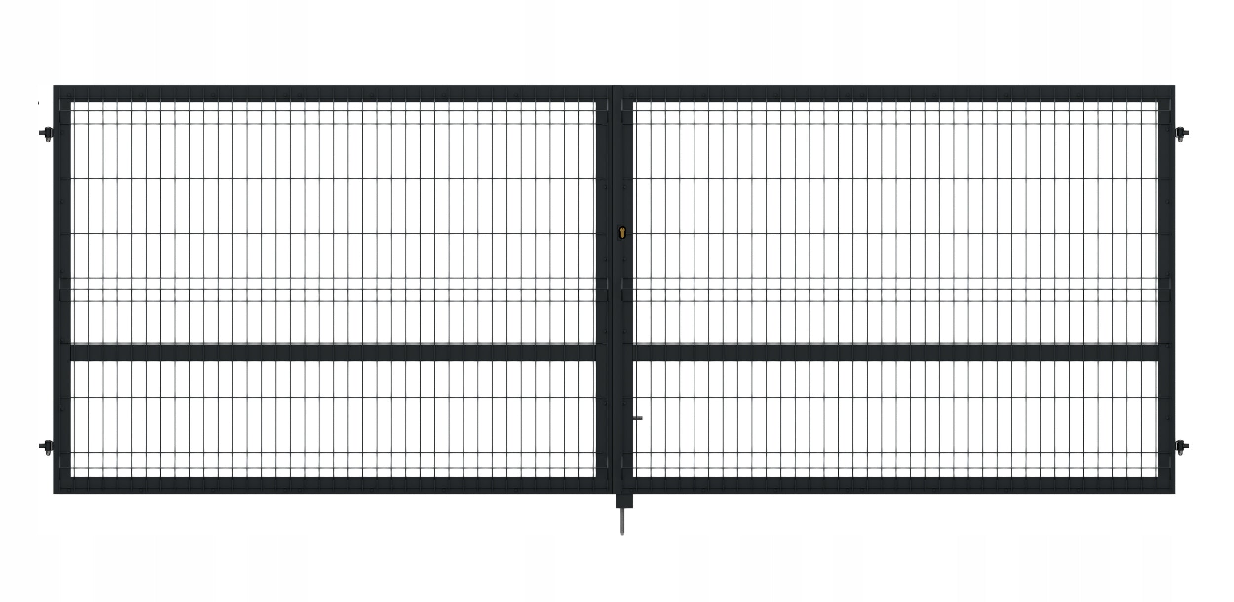 Porto 3D Panel Fence Gate Double Wing Metal Graphite 400x143 Packaging status original