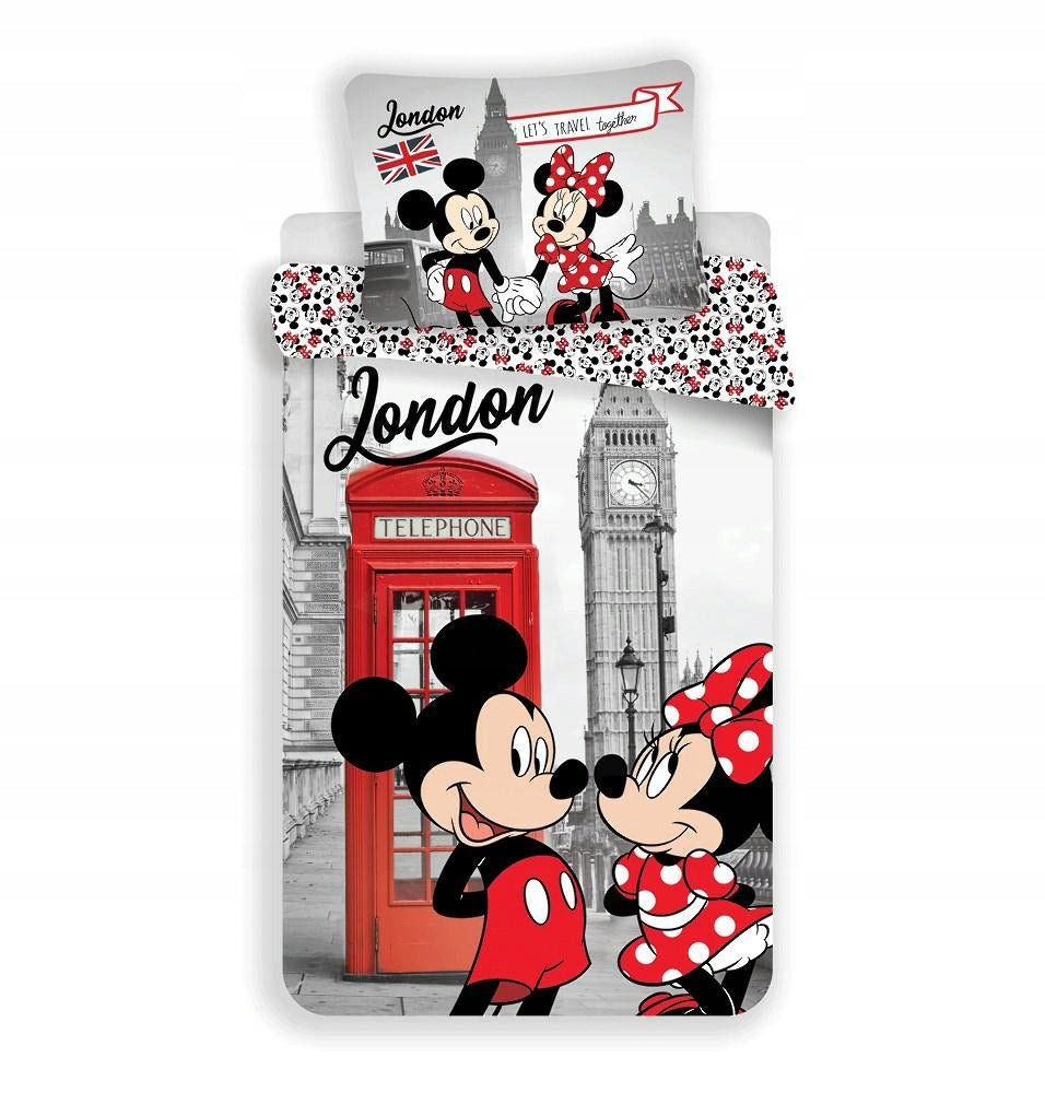 Bettwäscheset Minnie & Mickey 140 x 200 cm + Kissenbezug 70 x 90 cm
