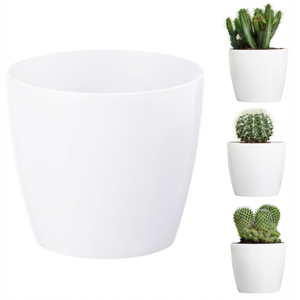 Pot Cover Magnolia Smooth, diameter 15.5 cm, white