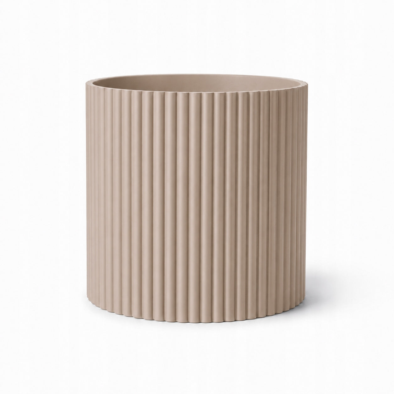 Pot cover 10 cm grooved fluted light coffee beige matte 3D printing