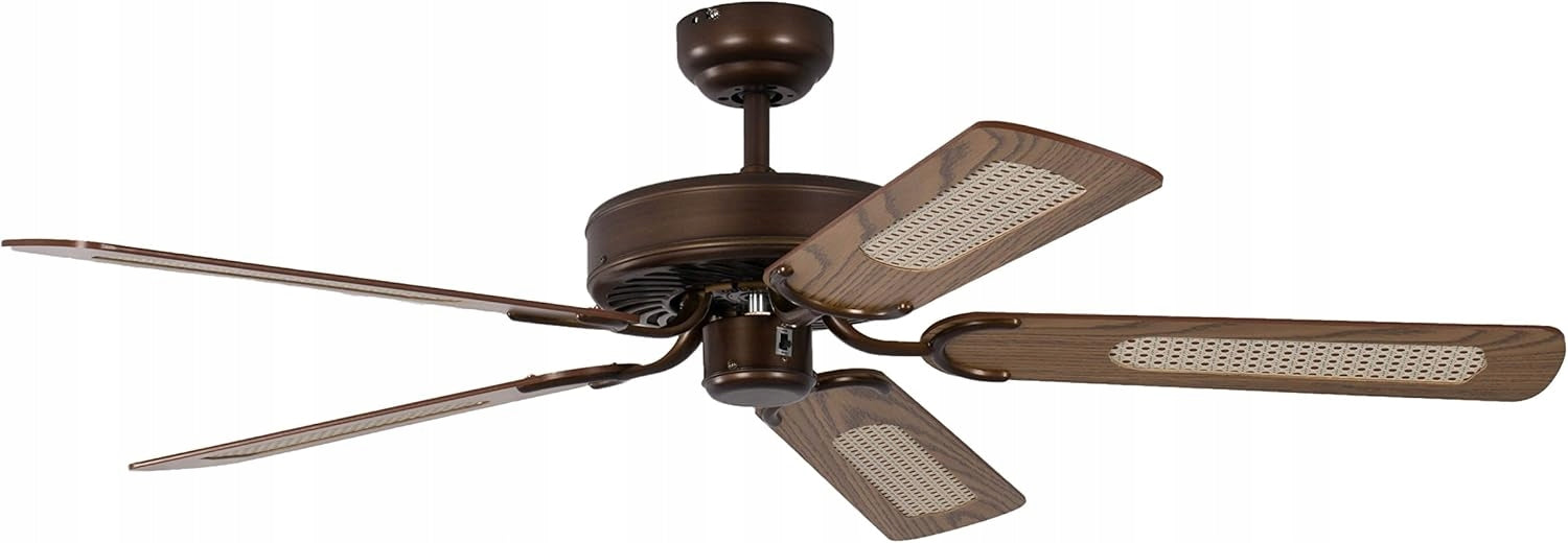 Potkuri ceiling fan PEPEO brown / Oak 132 cm with rattan insert Fan type ceiling