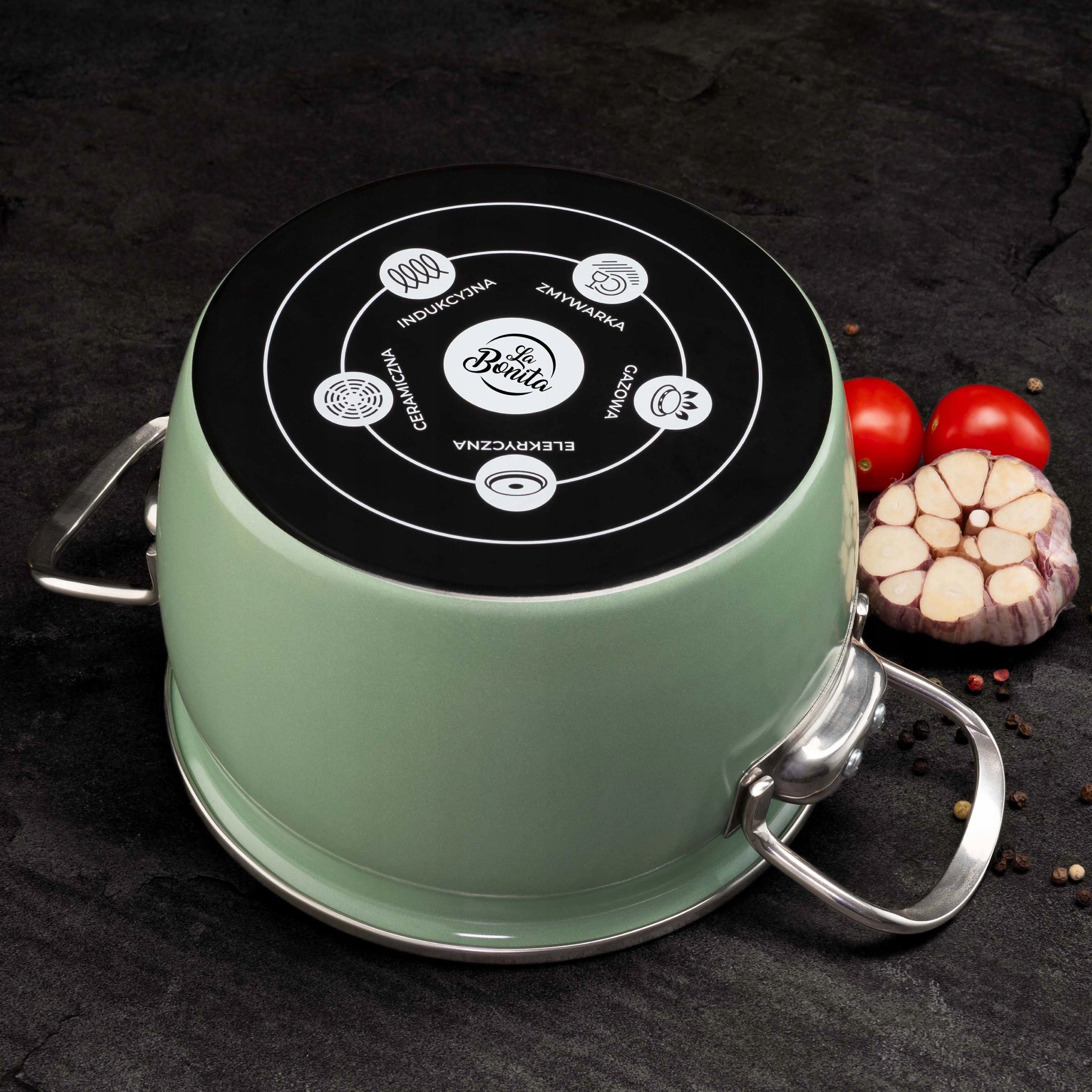 Pots La Bonita Naturale Enameled Induction Low Carbon Steel 8 elements Manufacturer code LB8ZGE002