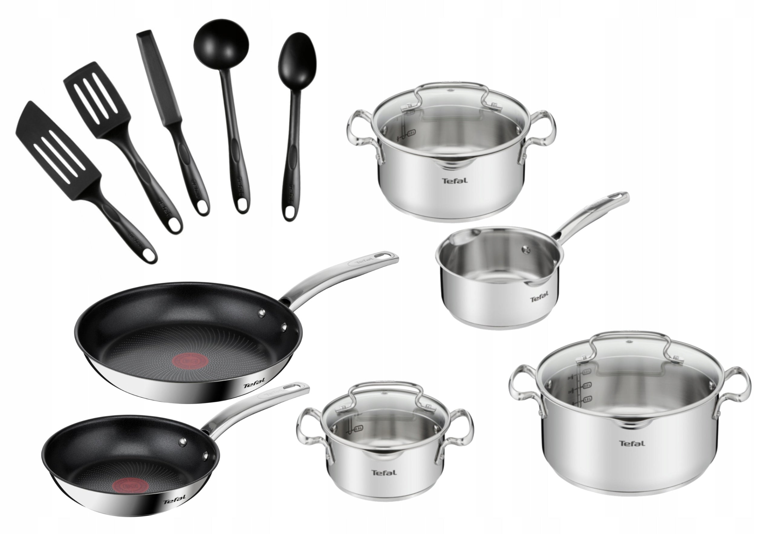 Pots TEFAL Duetto with lid spatula pans