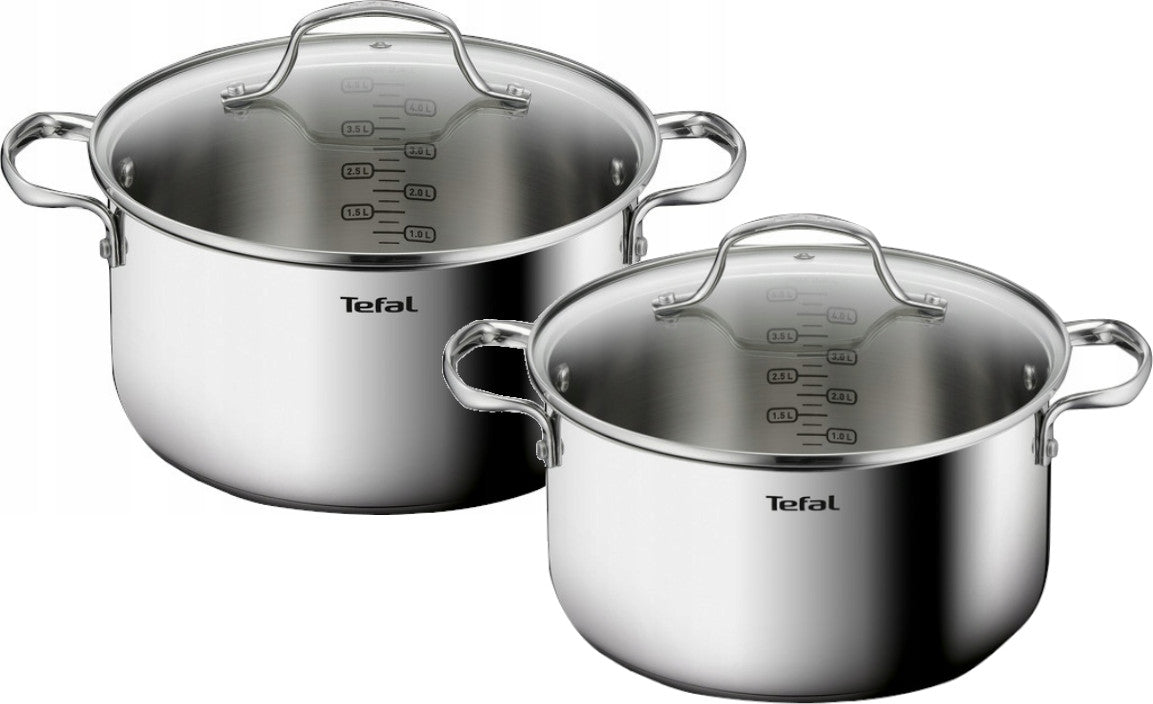Pots with lid TEFAL Infinite 20/24 cm 3.1/5.4 L INDUCTION steel