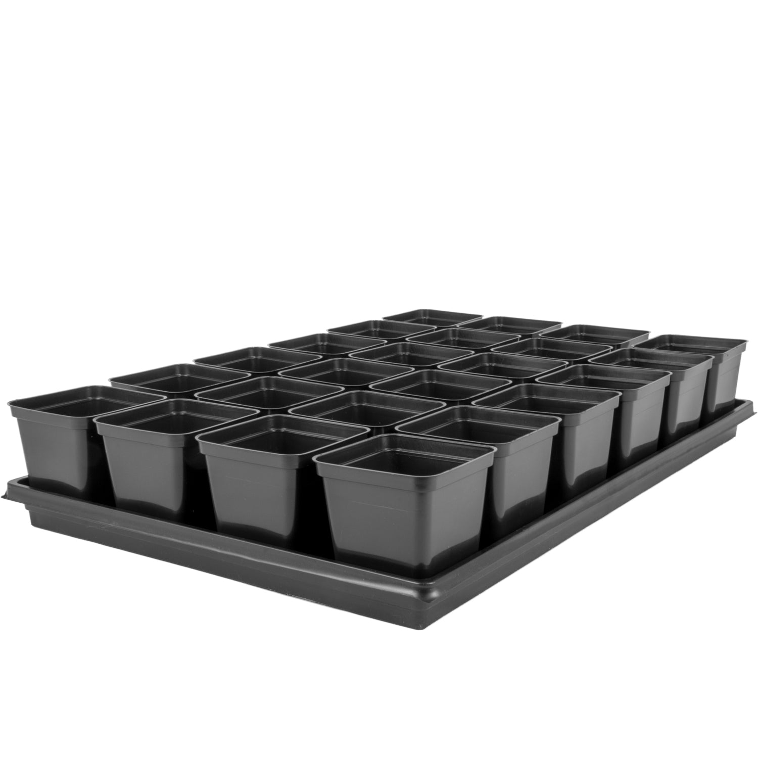 Pots with stand For sowing and seedlings Miniglass 24 pcs. 0,5l Color black