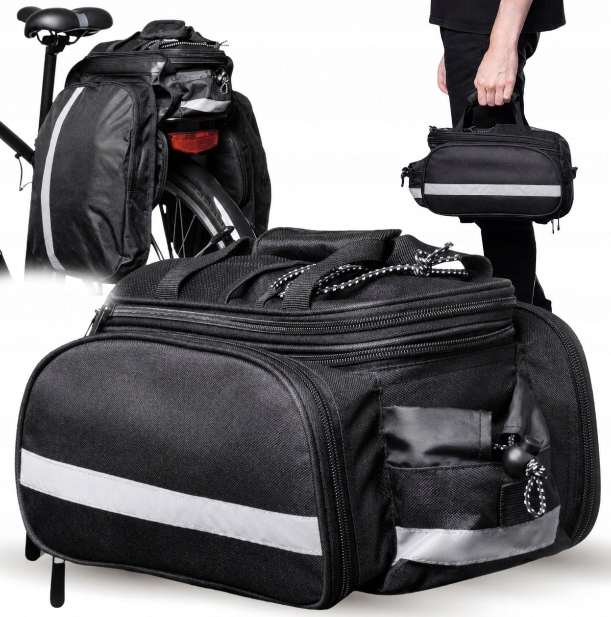Pouch Bicycle Bag Rear Luggage Bike 27 l + WATERPROOF COVER