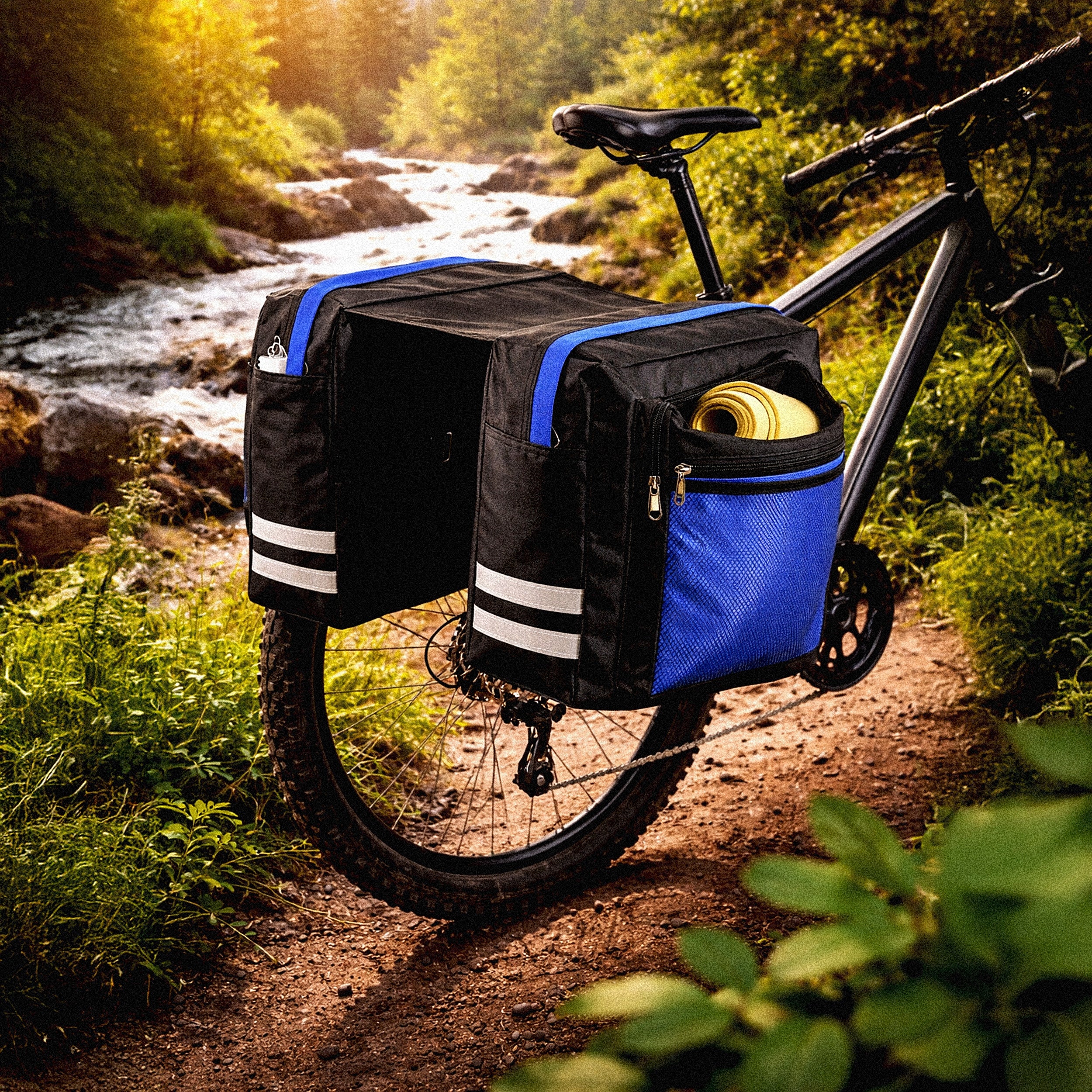 Pouch Bicycle Bag Rear Luggage Rack Waterproof 20L Reflector Brand Gotel