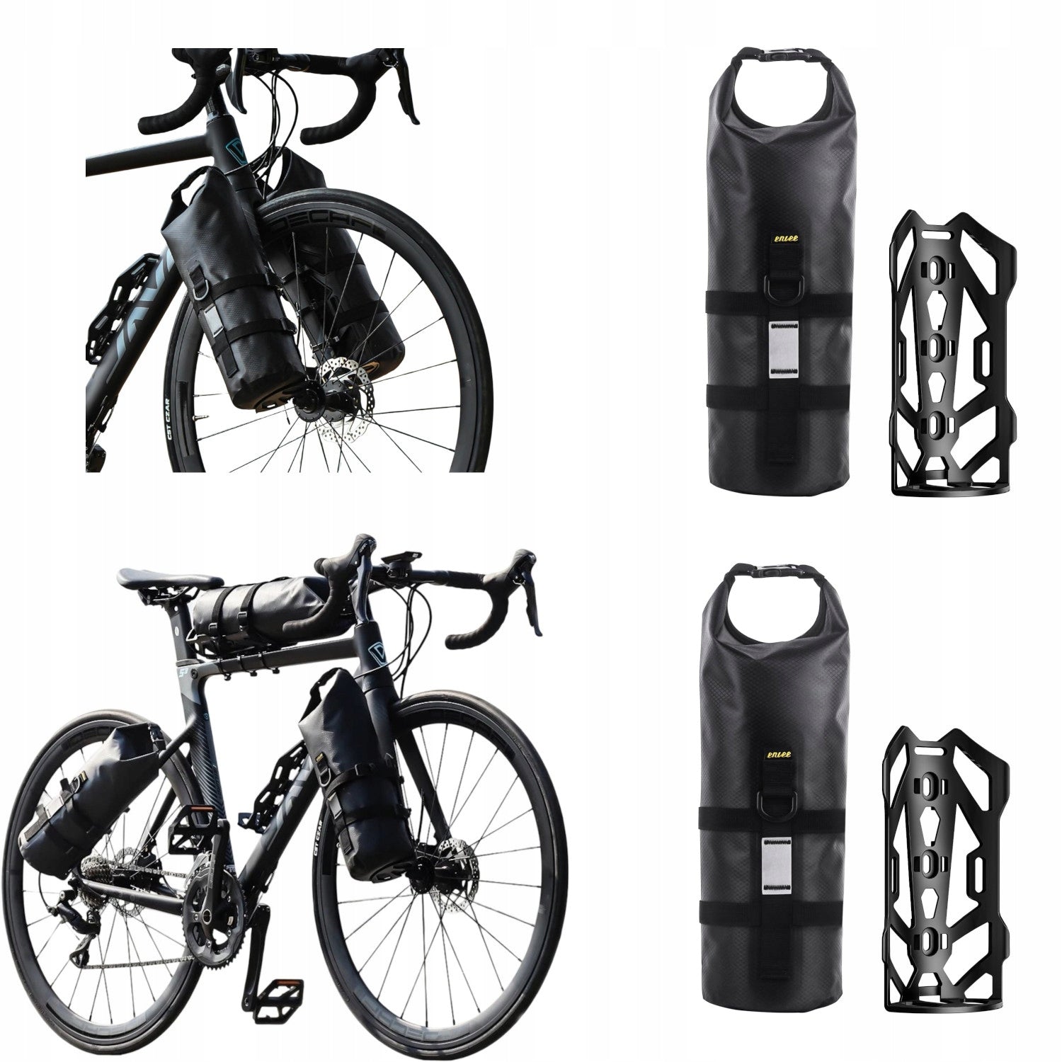Pouch Bicycle Bag with Frame Holder MTB Fork Waterproof Set