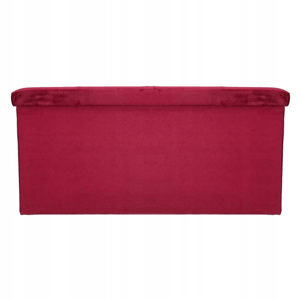 Pouf with storage openable folding velour burgundy quilted 77x38x37 cm Model Pufa ze schowkiem do siedzenia otwierana składana