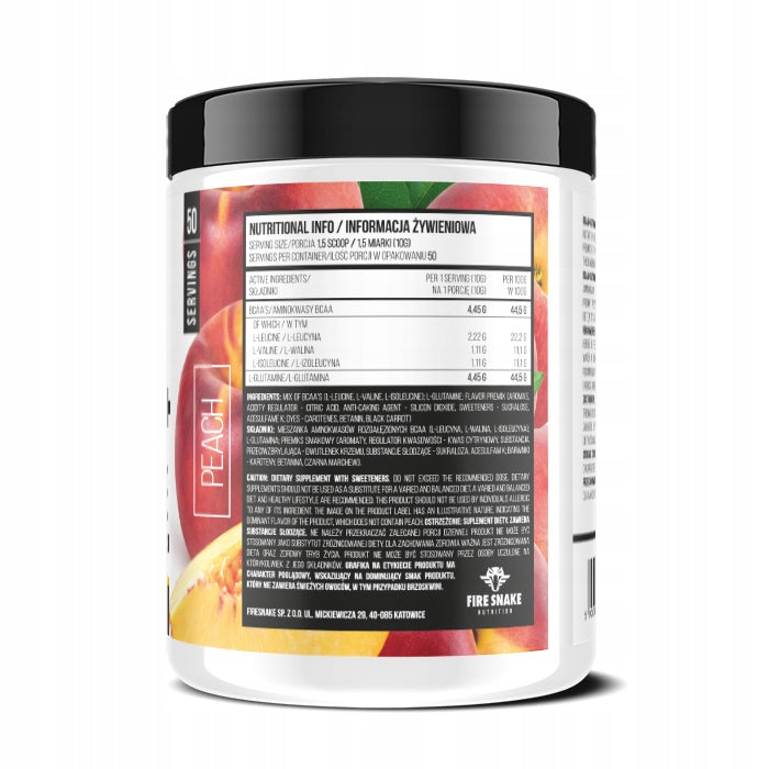 Powder BCAA + GLUTAMINE Fire Snake Nutrition 500 g peach Packaging status original