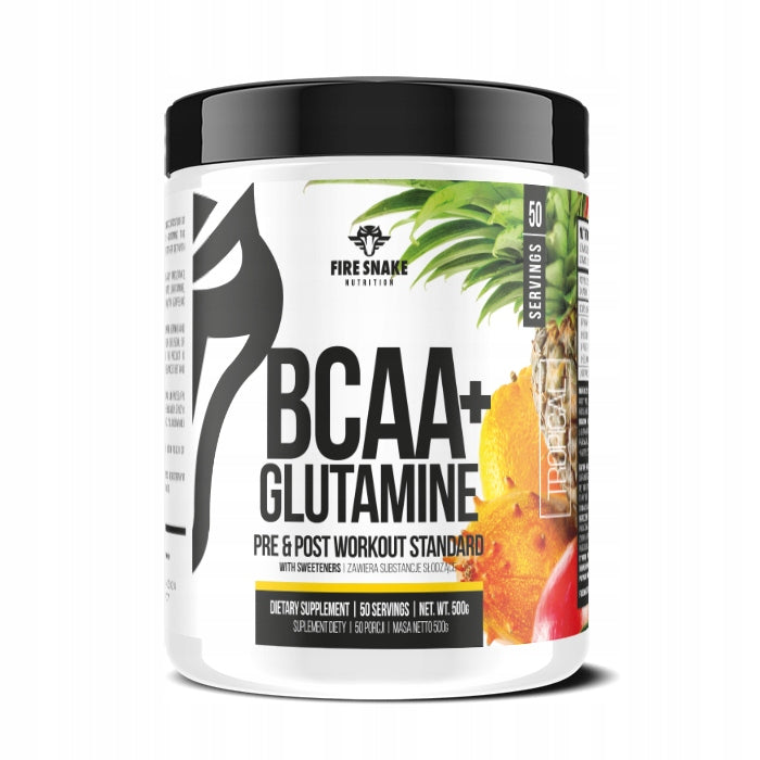 Powder BCAA + Glutamine Fire Snake Nutrition 500 g tropical fruits